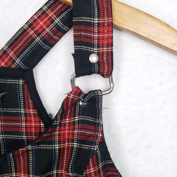 Rare Vintage Lip Service Plaid Punk Zip Up Goth Top - Picture 6 of 10